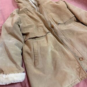 Marvin Richards Beige suede Jacket with Faux Fur
